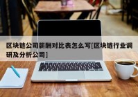 区块链公司薪酬对比表怎么写[区块链行业调研及分析公司]