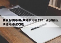 娄底互联网和区块链公司哪个好一点[湖南区块链网络研究院]